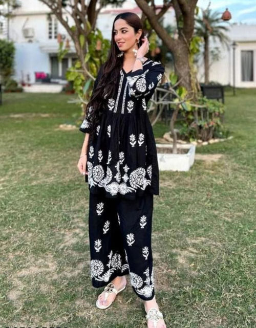 Buy Instant Charm Black Gown With Latkan, Pakistan Salwar Kameez Black Kurti  With Pant & Duppatta for Woman, 3 Piece Kurti Palazzo Set for Woman Online  in India - Etsy